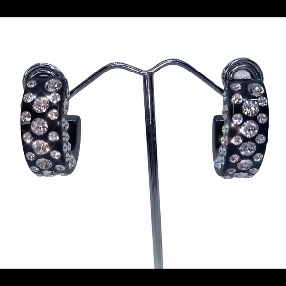 Acrylic Hoop Earrings Embellished With Genuine “Crystal Stone Elements” New! - Picture 6 of 9